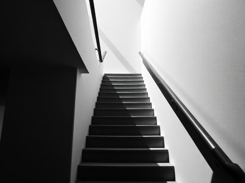 Minimal architectural staircase leading upward